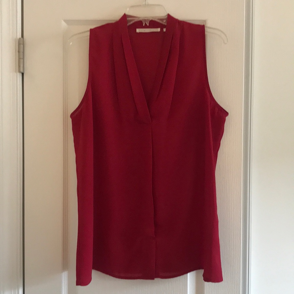 Violet & Claire red sleeveless blouse.